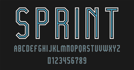 Set of alphabets font letters and numbers modern abstract design with lines vector illustration