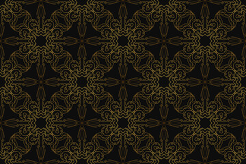 Black and gold art deco seamless pattern design