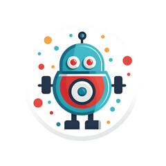 Blue robot with heart