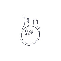 Bowling pin with Bowling ball line icon. Bowling pins with Bowling ball thin line icon.