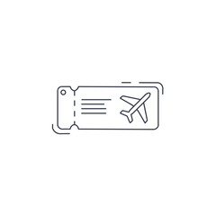 boarding pass line icon. flight ticket thin line icon.