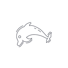 dolphin line icon. dolphin thin line icon