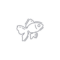 Fish line icon, exotic fish thin line icon.