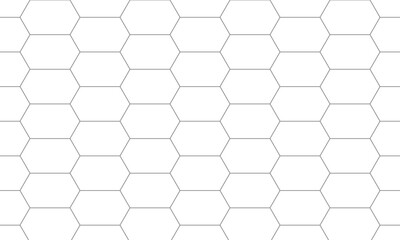Grey line hexagon geometric seamless pattern. Vector Repeating Texture.