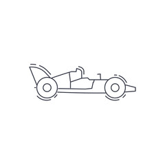 racing car line icon. Open wheel race car thin line icon