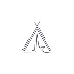 camping tent line icon. Tent thin line Icon.