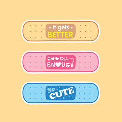 Cute Aid Band Plaster Medical. Vector illustration