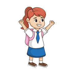 student back to school girl