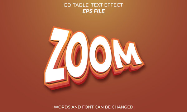 Zoom Text Effect . Font Editable, Typography, 3d Text. Vector Template