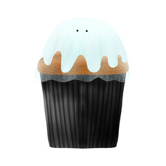 cupcake, cake, food, dessert, sweet, isolated, muffin, cream, birthday, chocolate, vector, white, cup, pink, illustration, bakery, red, baked, icing, snack, delicious, celebration, cherry, party, cand