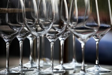 wine glasses on black