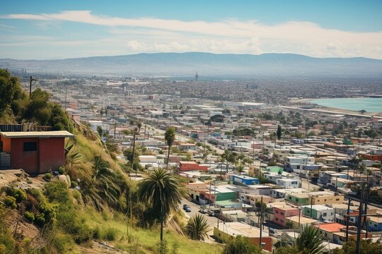 Scenic vista of Tijuana. Generative AI