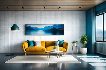 classic and modern living room interior generated by ai