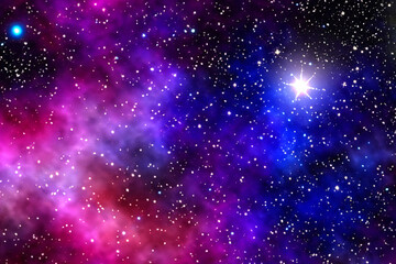 nebula and stars space landscape - Generative AI