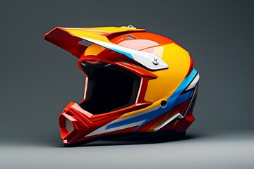 An isolated motocross helmet. Generative AI