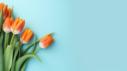 Tulips with copy space background