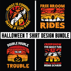 Halloween T-shirt Design Bundle

