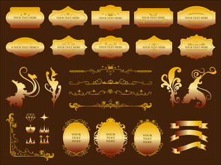 エレガントフレームと素材のセットG