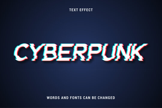 cyberpunk glitch text effect editable eps cc