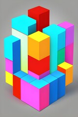 Obraz premium Colorful 3d wallpaper with blocks