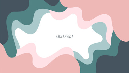 Waves pattern. Abstract flowing liquid shapes background. Flat colors. Vector illustration.