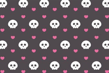 Obraz premium seamless pattern with skulls and hearts for banners, cards, flyers, social media wallpapers, etc.