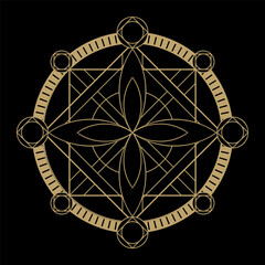 mysterious golden magical circle vector design