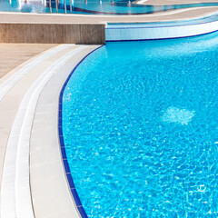 Details with blue water in the pool as a background