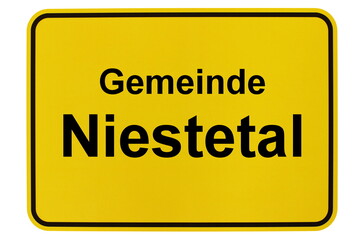 Illustration eines Ortsschildes der Gemeinde Niestetal in Hessen