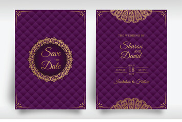 Luxury minimalist wedding invitation card template set	