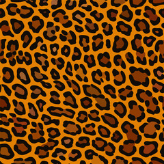 Leopard skin seamless background on vector graphic art.
