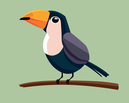 recommend clip art: Beautiful stylized toucan bird vector design.