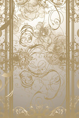 Obraz premium Colorful floral decoration illustration background template, creative arrangement of nature and flowers. Good for banner, wedding card invitation draft, greetings, and design element. Generative AI.