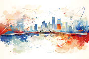 abstract capital city illustration art background