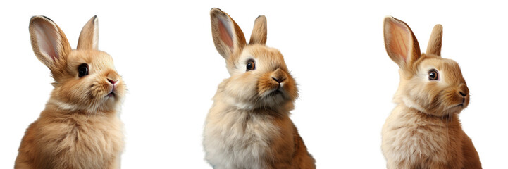 Obraz premium Side view portrait of a black isolated dwarf rabbit transparent background