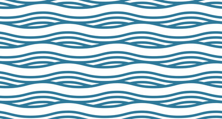 Seamless pattern with blue waves