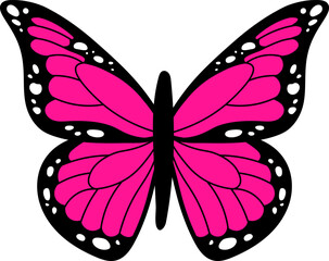 Pink and black emo butterfly. Trending butterfly of the 2000s