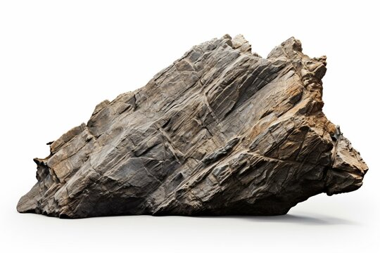 Isolated Cliff Stone From The Mountain Rock On White Background. Generative AI