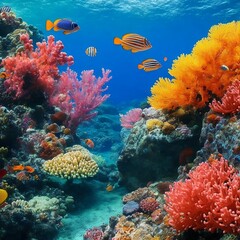Naklejka na ściany i meble Vibrant Coral Reefs
