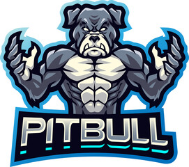 Pitbull fighter mascot