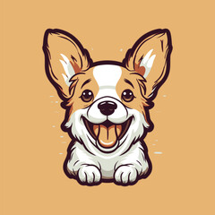 vector cute dog sticking her tongue out cartoon icon
