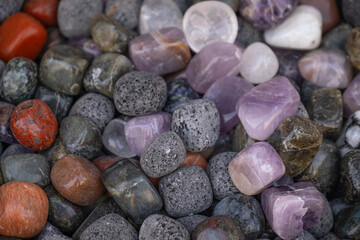 small natural stones in different colors