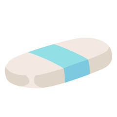 
Eraser. Vector illustration in cartoon flat style, isolated on white background.