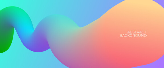 Trendy abstract background with colorful gradient fluid wave	
