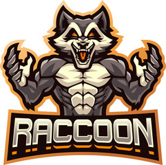 Raccoon fighter esport mascot