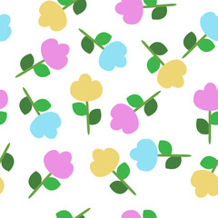 Fototapeta na wymiar seamless pattern with flowers, pattern with colorful flowers repeat seamless style, replete image design for fabric printing
