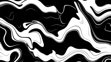 Abstract vector illustration from lines with wavy patterns, black and white, 2d vector