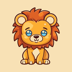 Obraz na płótnie Canvas vector cute lion standing cartoon vector icon 
