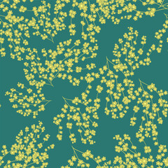 Beautiful paper art seamless pattern with flowers. Summer vector illustration. Spring floral vector illustration.Design element.