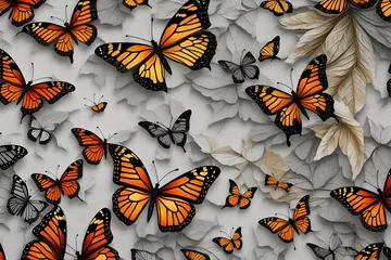 Photo sur Plexiglas Papillons en grunge Antique canvas textures, texture, butterfly, and nature paintings. Dark background.